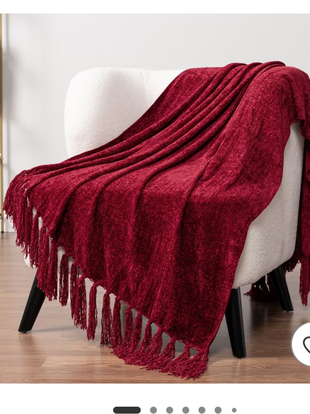 Cozy Burgundy Plush Throw Blanket with Fringe